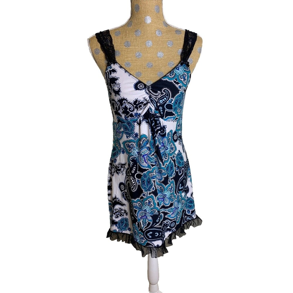 VtG Maidenform Womens Slip Dress Dark Fairy Y2k Lace Trim Babydoll Whimsigoth